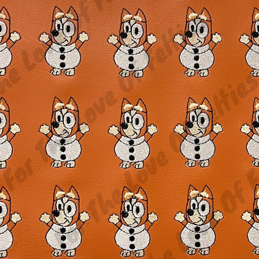 Orange Snowman Dog Feltie