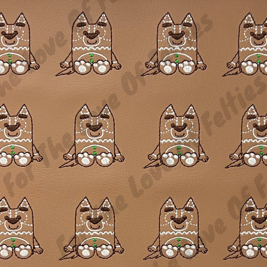 Blue Dog Gingerbread Feltie