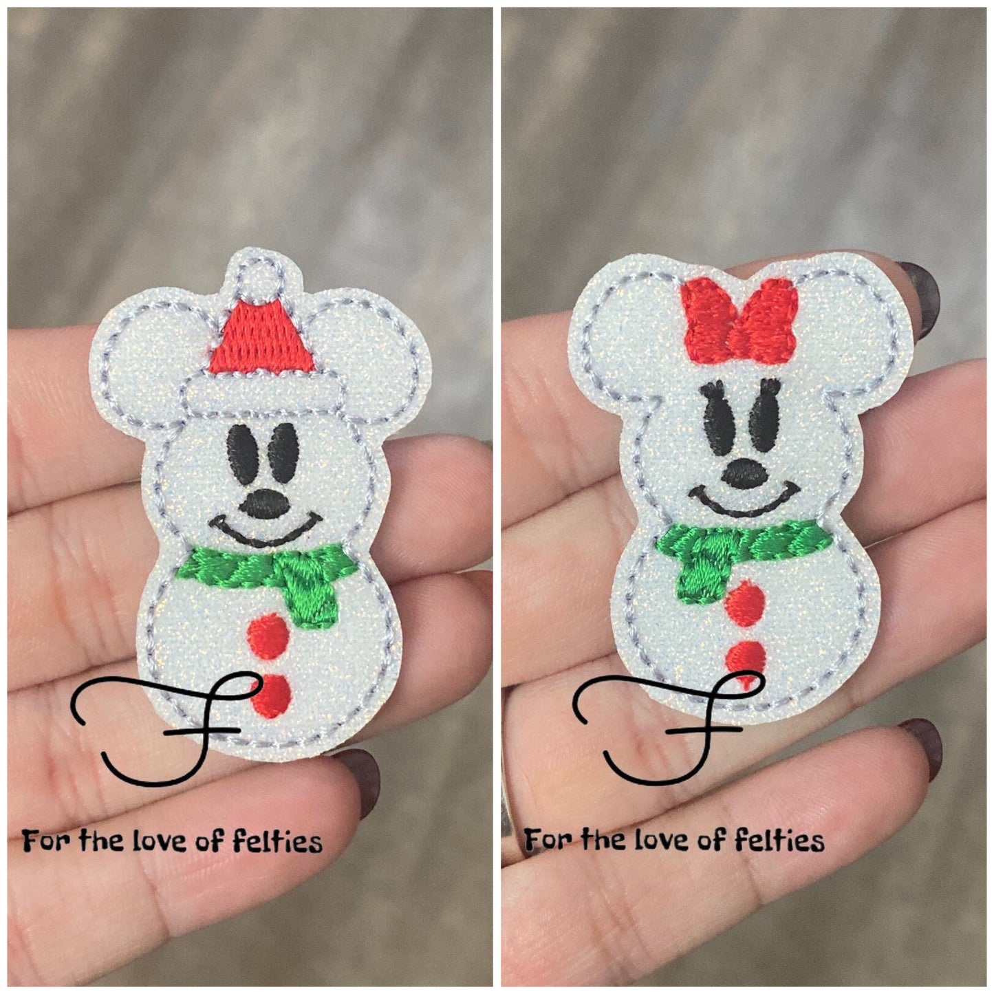 Snowman Mouse Feltie Set