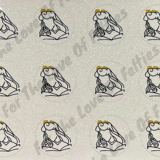 Sleeping Princess Sketch Feltie