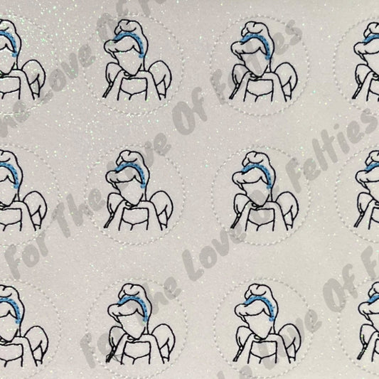 Glass Slipper Princess Sketch Feltie