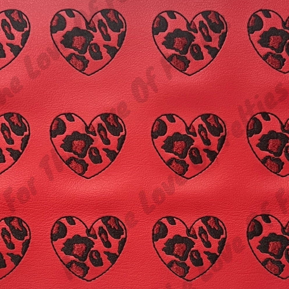 Red Leopard Heart Feltie