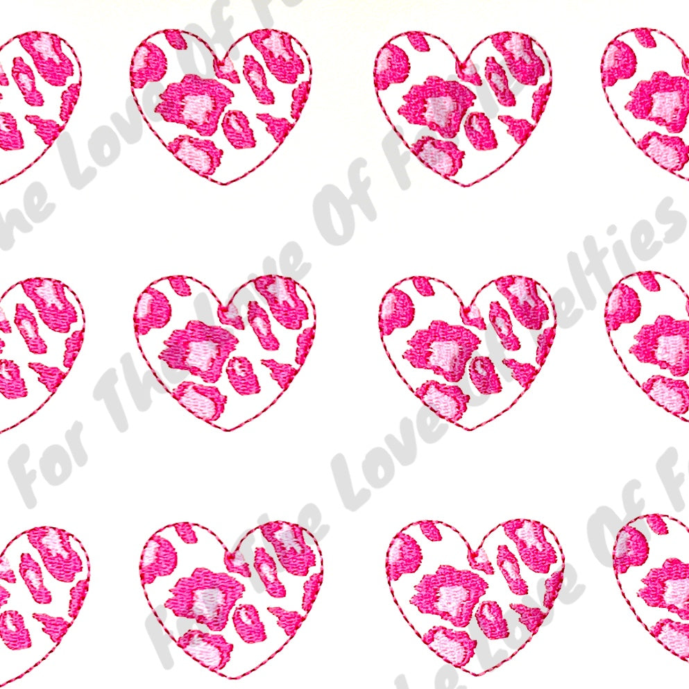White Leopard Heart Feltie