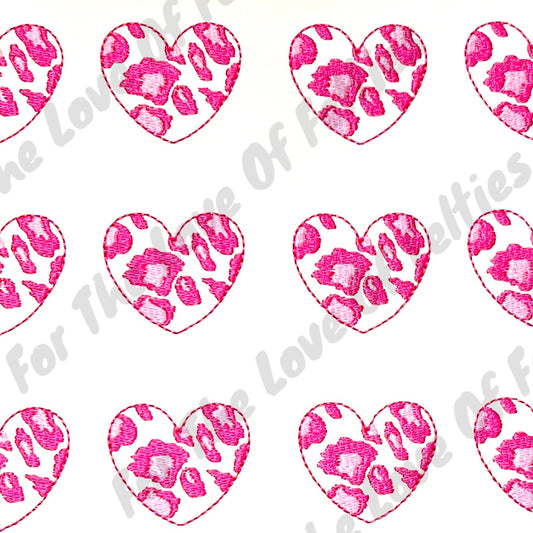 White Leopard Heart Feltie