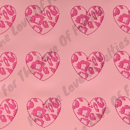 Pink Leopard Heart Feltie