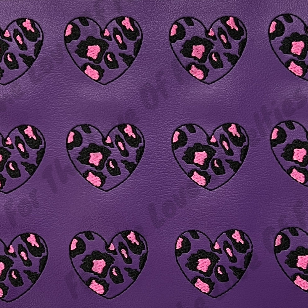 Purple Leopard Heart Feltie