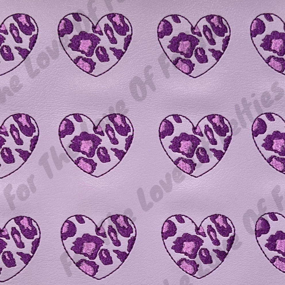 Light Purple Leopard Heart Feltie