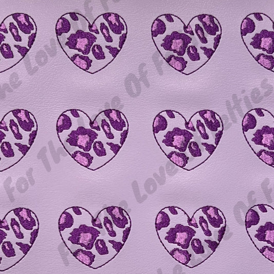 Light Purple Leopard Heart Feltie