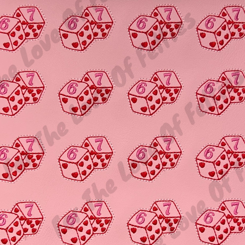Pink Six Seven Dice Feltie