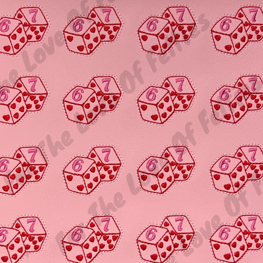 Pink Six Seven Dice Feltie