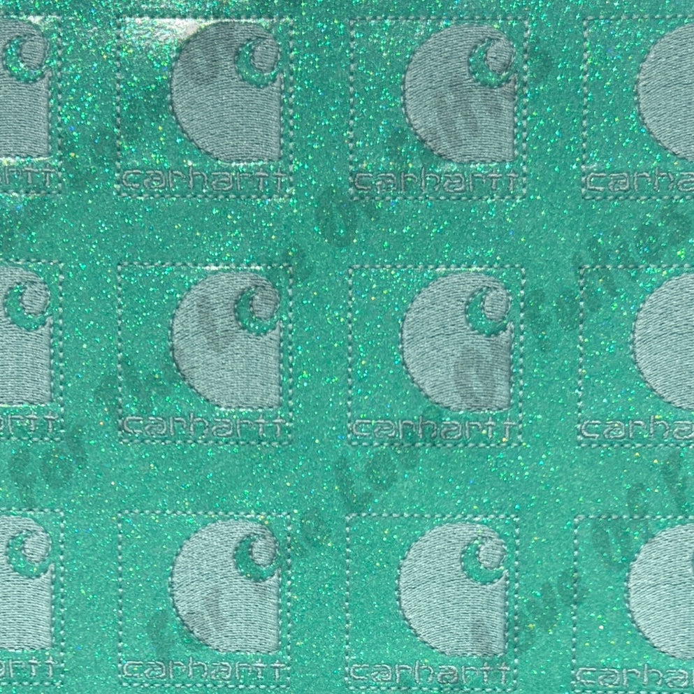 Teal Glitter Workwear Logo Feltie