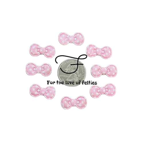 Pink Polka Dotted Bows 10 Pack