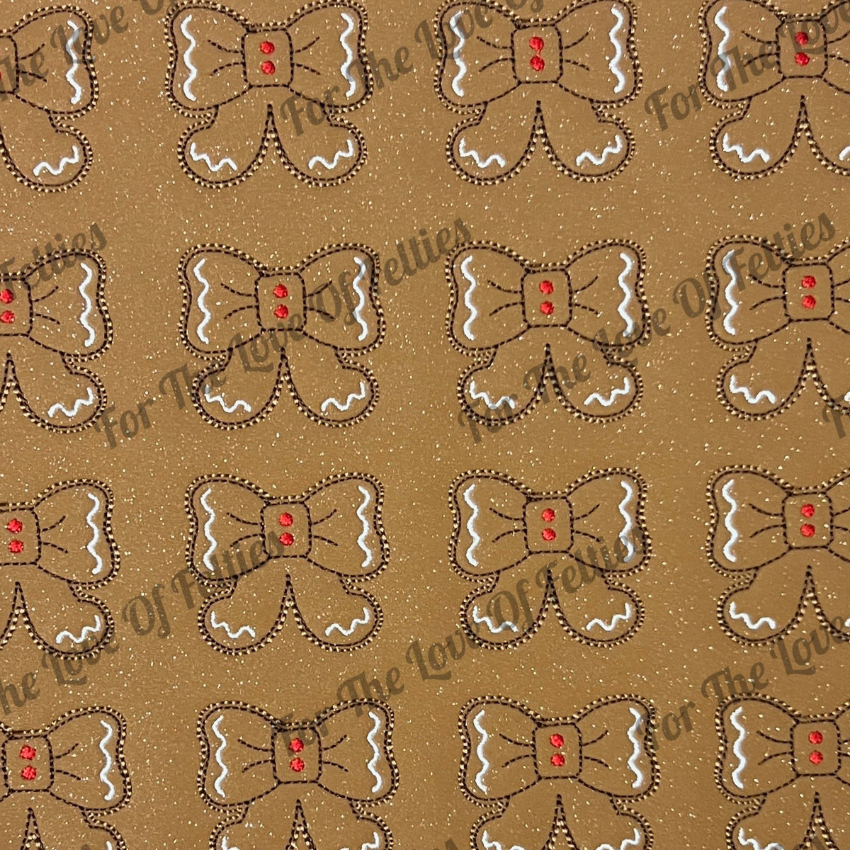 Shimmer Gingerbread Bow Feltie