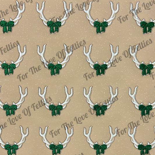 Antlers With Green Bow Feltie