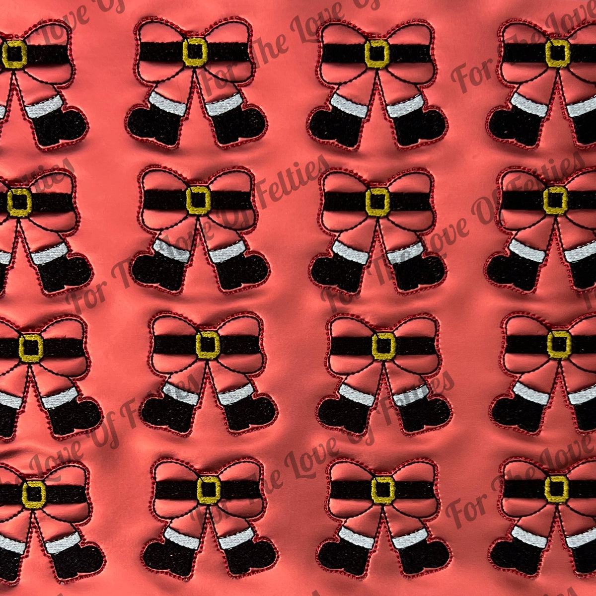 Matte Metallic Santa Bow Feltie