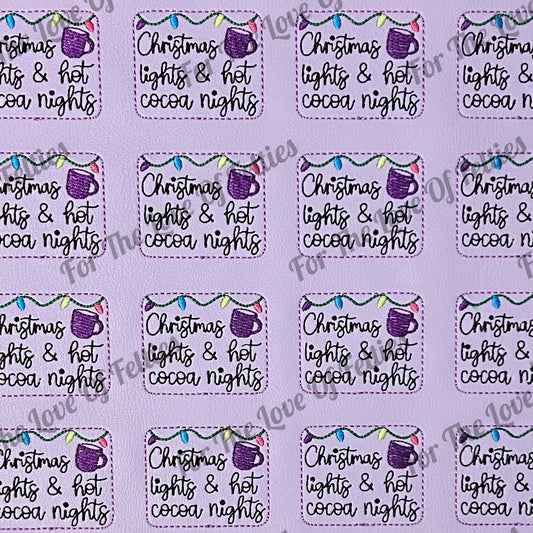 Purple Christmas Lights and Hot Cocoa Nights Feltie
