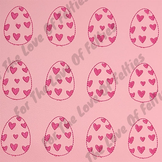 Pink Egg With Hearts Feltie