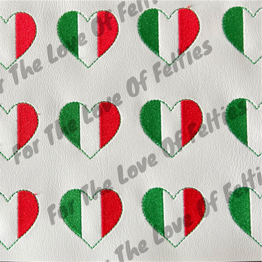Mexican/ Italian Flag Colored Heart Feltie