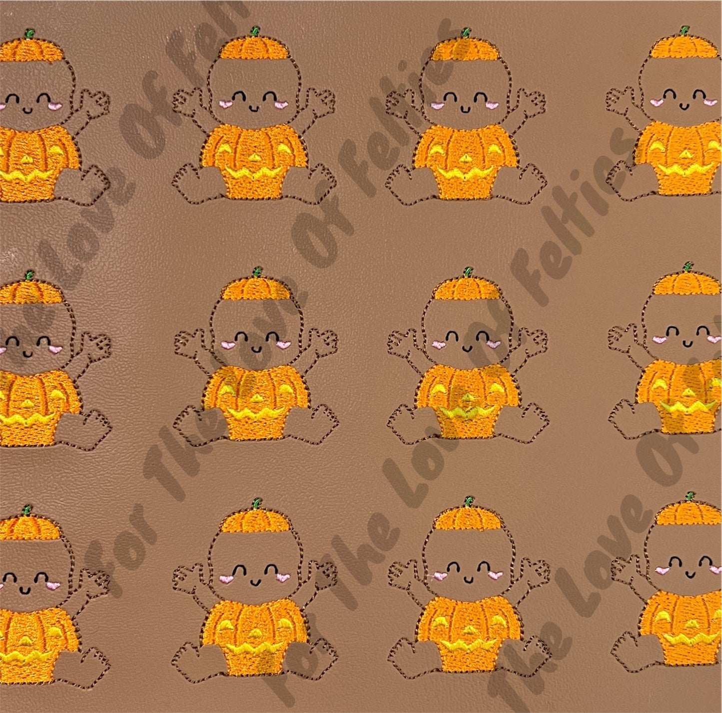 Dark Skinned Pumpkin Baby Feltie