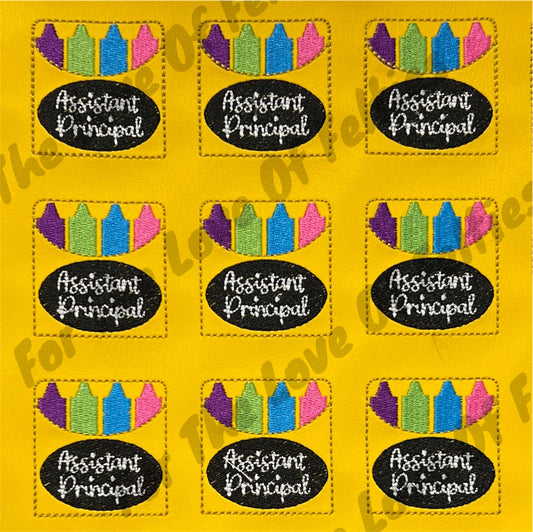Assistant Principal Crayon Box Feltie
