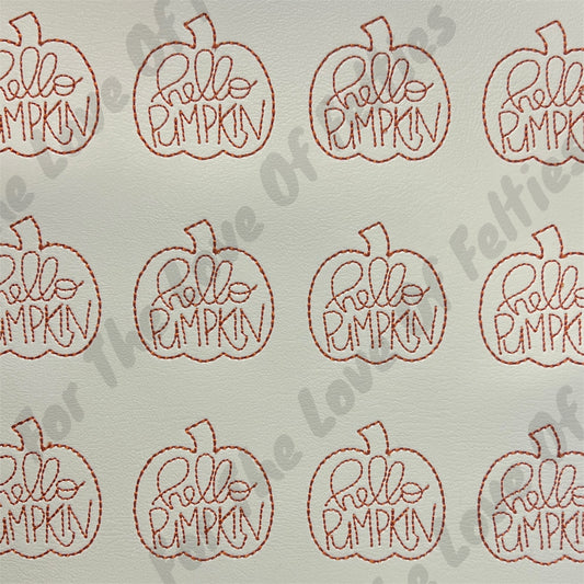 White Hello Pumpkin Feltie