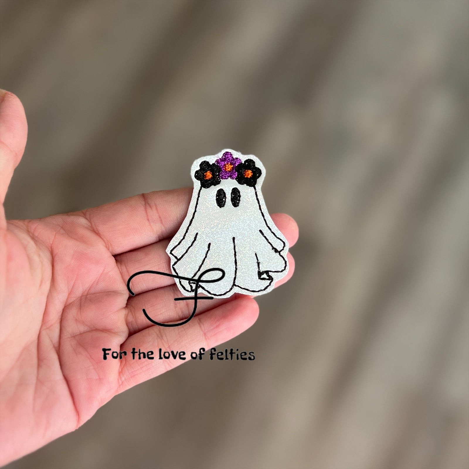 Exclusive Flower Crown Ghost Feltie – For The Love Of Felties
