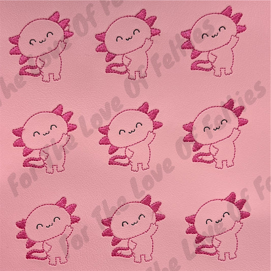 Pink Axolotl Feltie