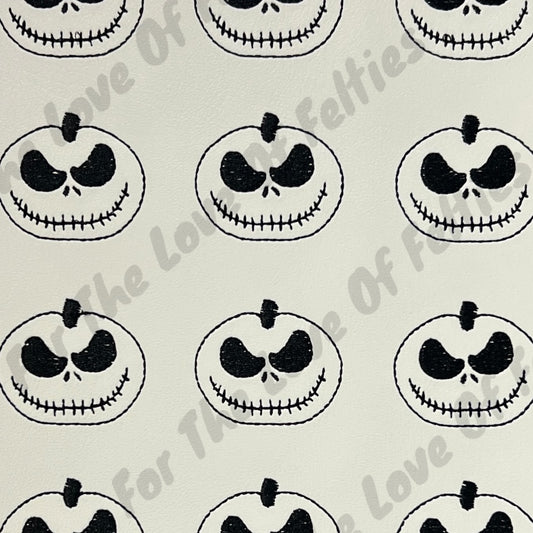 White Jack Skellington Pumpkin Feltie