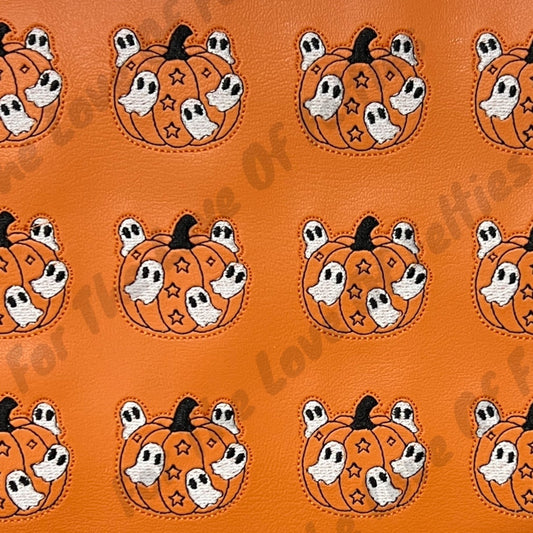 Orange Flying Ghost Pumpkin Feltie
