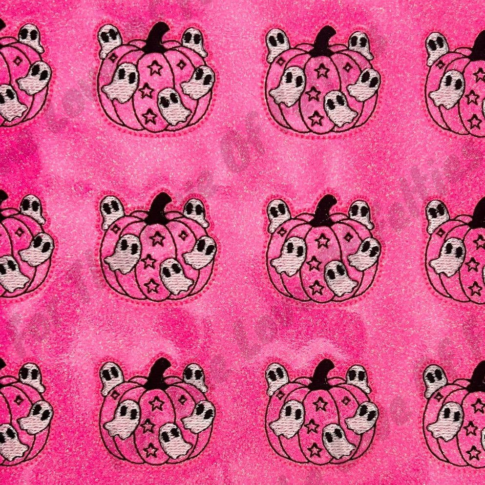 Neon Pink Flying Ghost Pumpkin Feltie