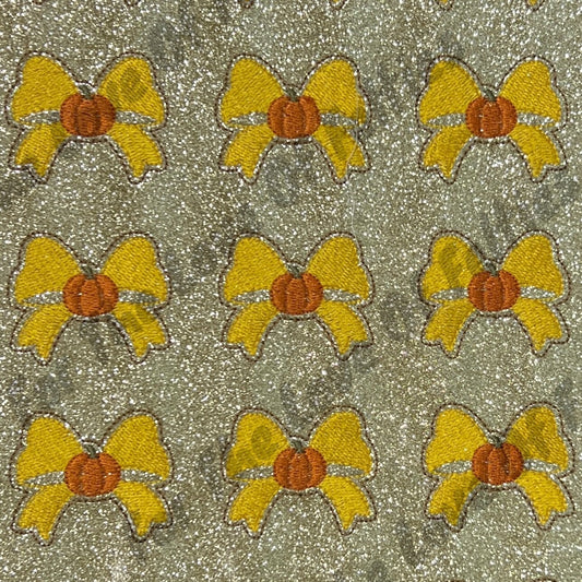 Yellow Coquette Pumpkin Bow Feltie