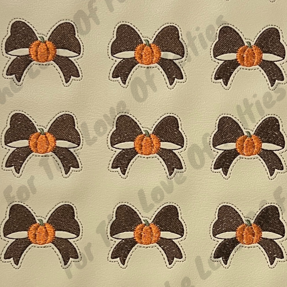 Brown Coquette Pumpkin Bow Feltie