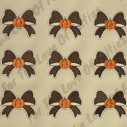 Brown Coquette Pumpkin Bow Feltie