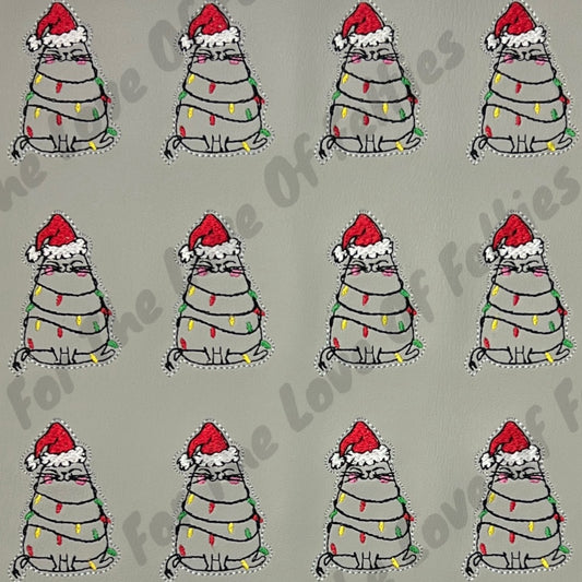Grey Christmas Santa Cat Feltie