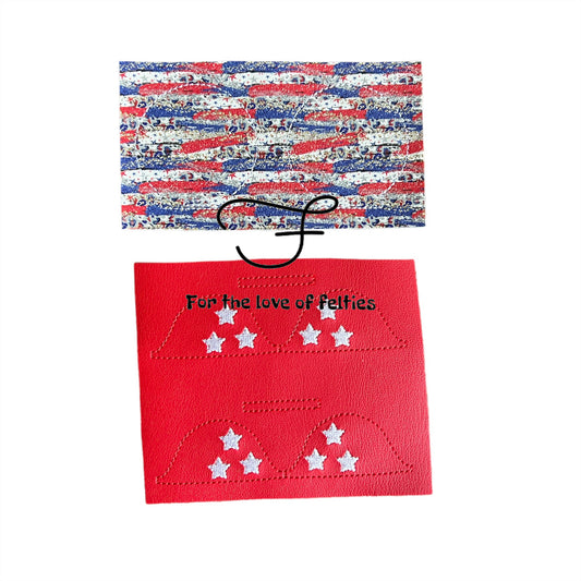 Brushstrokes Fourth Of July Pigtail Minnie Ear Kit