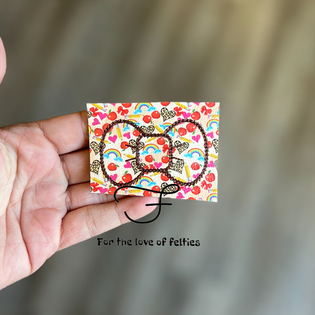 School Supplies With Rainbow Bow Snap Clip Cover For The Love Of Felties