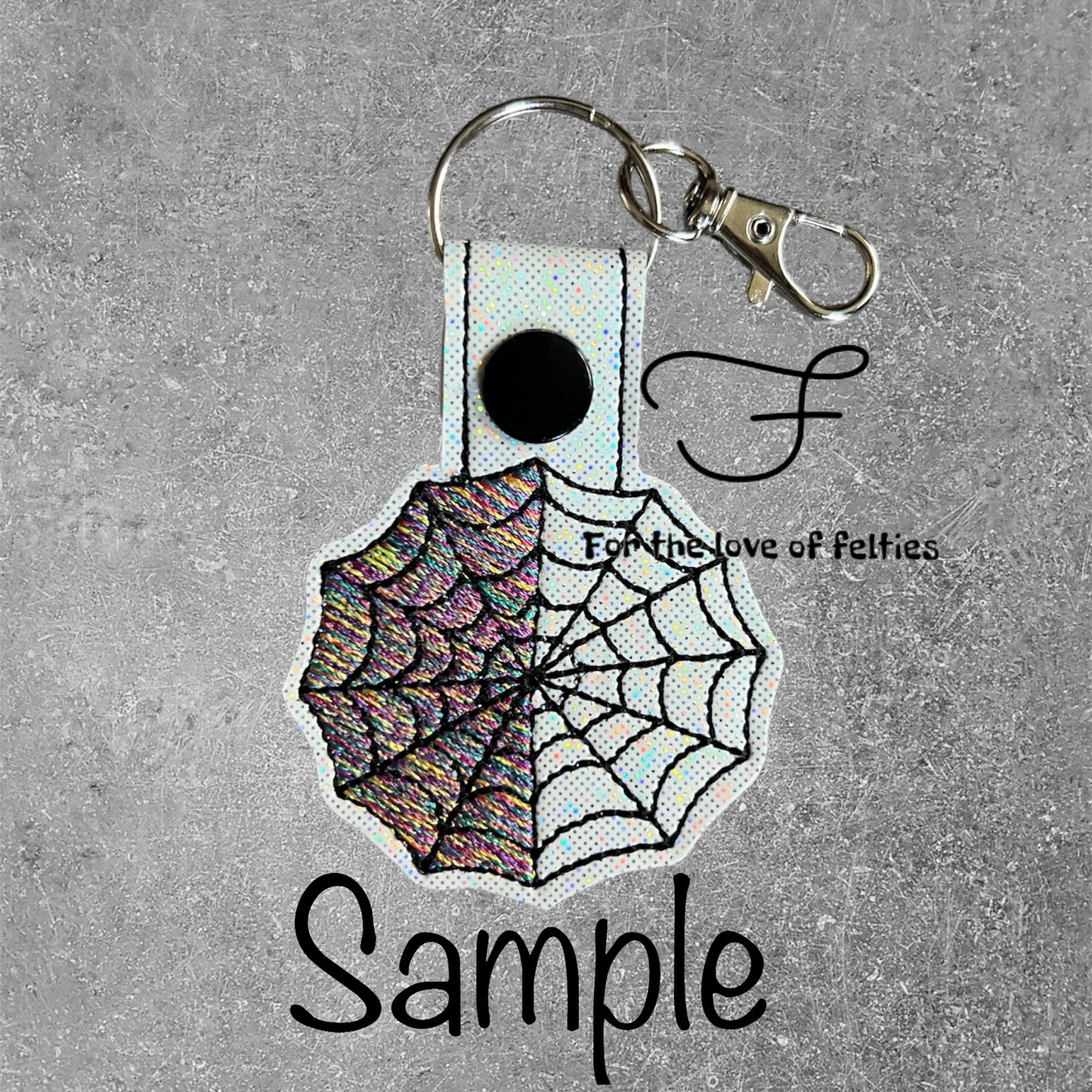 Stained Glass Web Window Key Fob