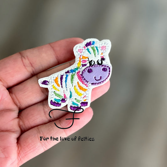 Rainbow Zebra Feltie