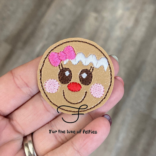 Gingerbread Girl Head Feltie