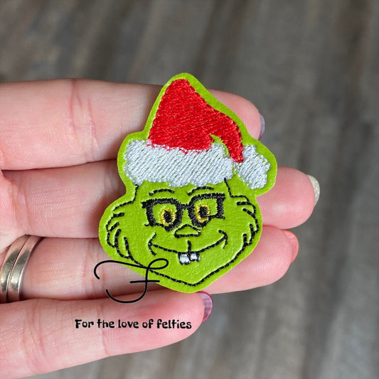 Nerdy Grinch Head Feltie