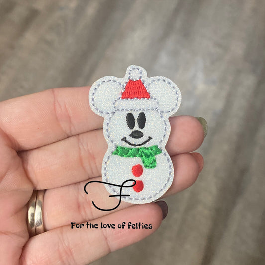 Boy Mouse Snowman Feltie