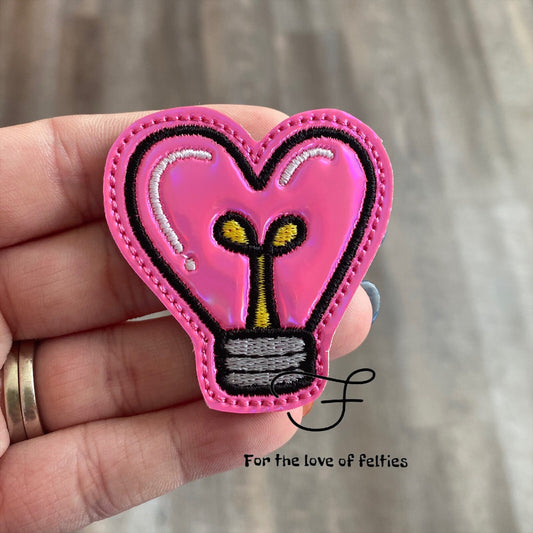 Heart Light Bulb Feltie