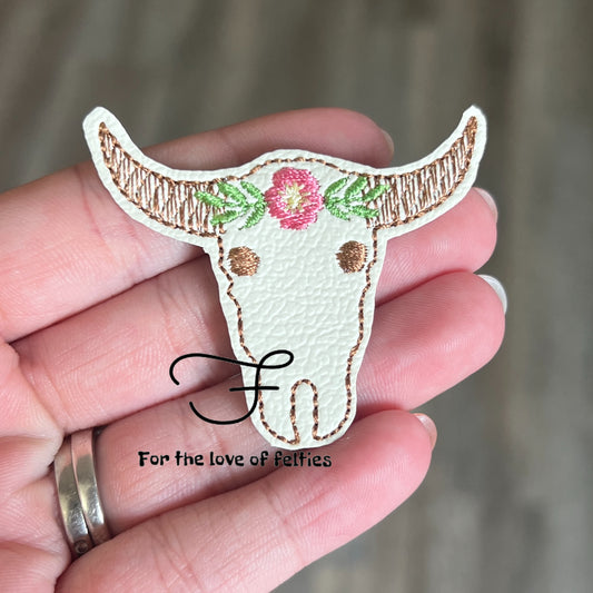 Boho Cow Skull Feltie