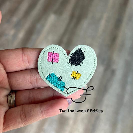 Sally Patchwork Heart Feltie