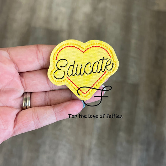 Educate Heart Feltie