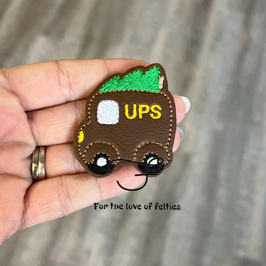 Brown Mail Truck Feltie