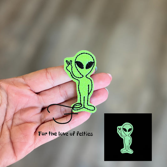 Full Body Glow In The Dark Alien Feltie