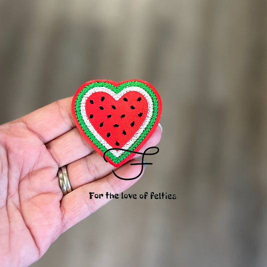 Watermelon Heart Feltie