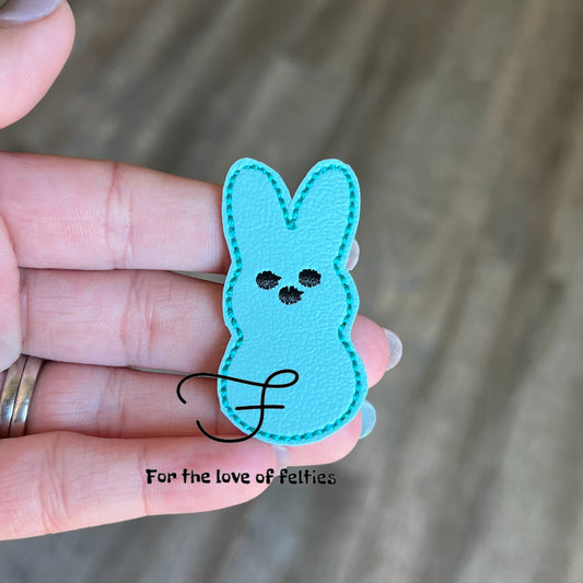 Aqua Marshmallow Bunny Feltie